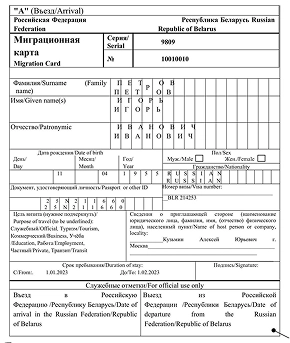 Миграционная карта